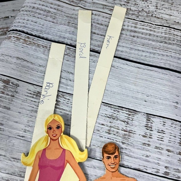 Vintage Toy 60 pc Malibu PJ Barbie Ken Magic Paper Dolls Clothes Surfer 1972 - Picture 16 of 16